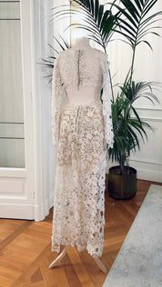 Vestiti 18esimo in pizzo macramè bianco con Swarovski e schiena gioiello – modello Riad, Sofia Provera