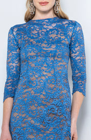 vestito 18esimo corto in pizzo con maniche a tre quarti – Sofia Provera Atelier